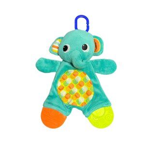 Bright Starts Green Teal Elephant Lovey Teether Crinkle‎ Baby Toy Soft Plush
